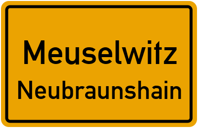 Straßenverzeichnis Meuselwitz Neubraunshain