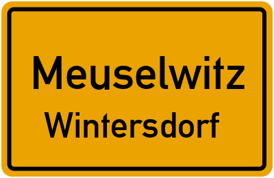 Ortsschild Meuselwitz Wintersdorf