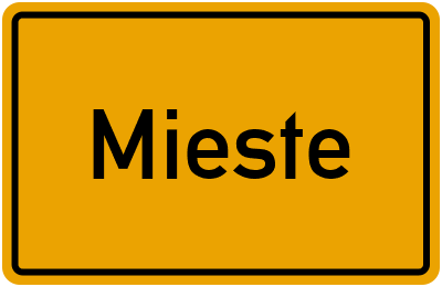 Ortsschild von Gemeinde Mieste in Sachsen-Anhalt