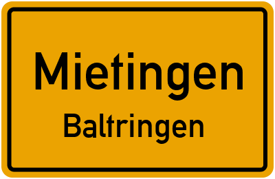 Straßenverzeichnis Mietingen Baltringen