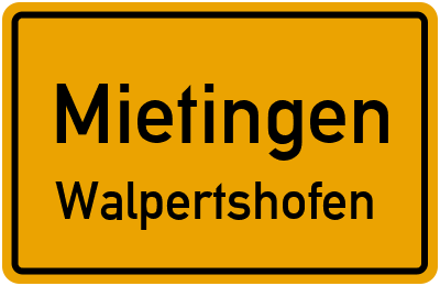 Straßenverzeichnis Mietingen Walpertshofen