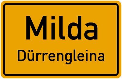Straßenverzeichnis Milda Dürrengleina