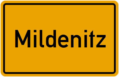 Ortsschild von Mildenitz in Mecklenburg-Vorpommern