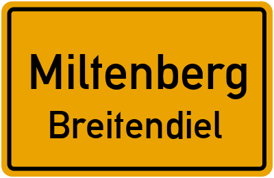 Ortsschild Miltenberg Breitendiel