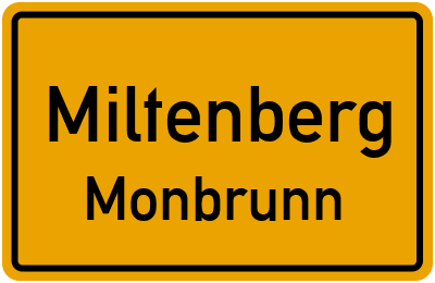 Ortsschild Miltenberg Monbrunn