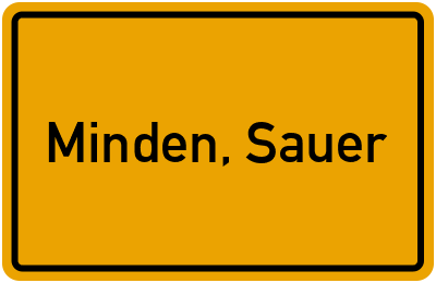 Ortsschild von Gemeinde Minden, Sauer in Rheinland-Pfalz