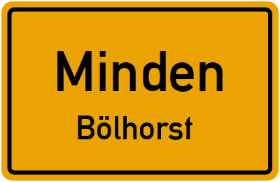 Ortsschild Minden Bölhorst