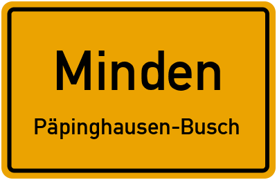 Straßenverzeichnis Minden Päpinghausen-Busch