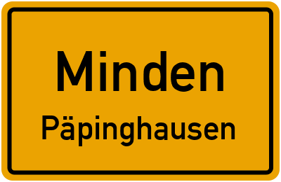 Ortsschild Minden Päpinghausen