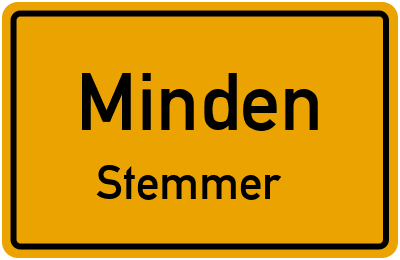 Ortsschild Minden Stemmer