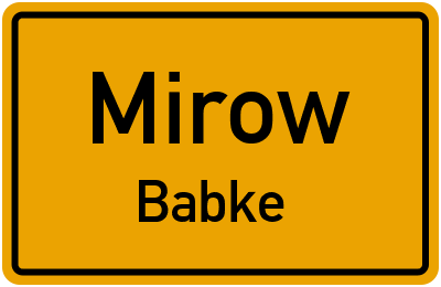 Straßenverzeichnis Mirow Babke