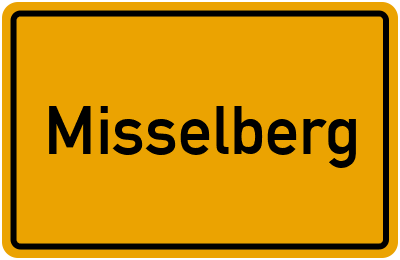 Ortsschild von Misselberg in Rheinland-Pfalz