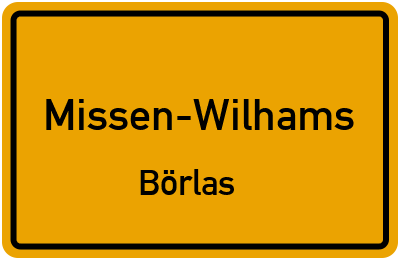 Straßenverzeichnis Missen-Wilhams Börlas