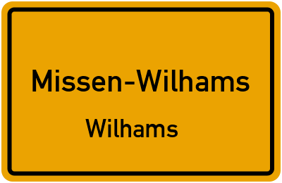 Straßenverzeichnis Missen-Wilhams Wilhams