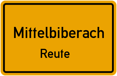 Straßenverzeichnis Mittelbiberach Reute