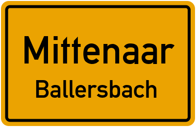Ortsschild Mittenaar Ballersbach