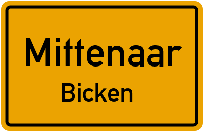 Straßenverzeichnis Mittenaar Bicken