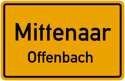 Ortsschild Mittenaar Offenbach
