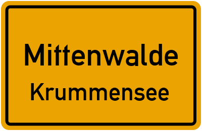 Ortsschild Mittenwalde Krummensee