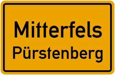 Ortsschild Mitterfels Pürstenberg