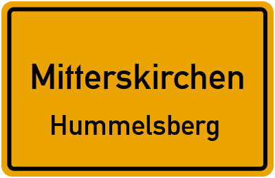 Ortsschild Mitterskirchen Hummelsberg