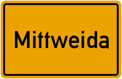 Ortsschild von Mittweida in Sachsen