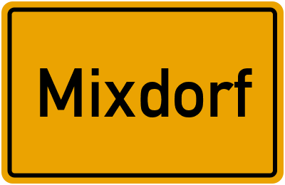 Ortsschild von Gemeinde Mixdorf in Brandenburg