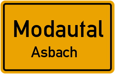 Ortsschild Modautal Asbach