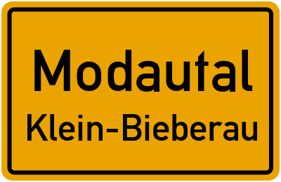 Ortsschild Modautal Klein-Bieberau