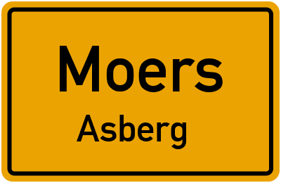Ortsschild Moers Asberg