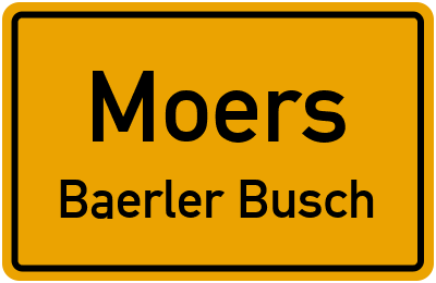 Ortsschild Moers Baerler Busch