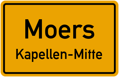 Ortsschild Moers Kapellen-Mitte