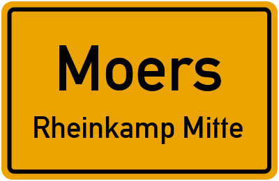 Ortsschild Moers Rheinkamp Mitte