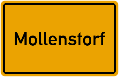 Ortsschild von Mollenstorf in Mecklenburg-Vorpommern