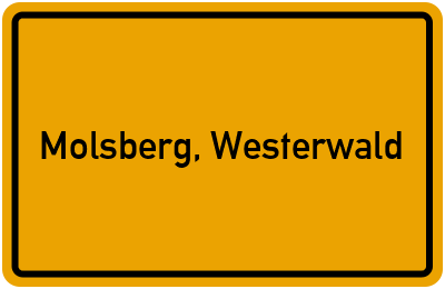 Ortsschild von Gemeinde Molsberg, Westerwald in Rheinland-Pfalz