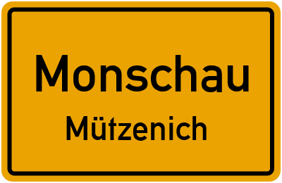 Straßenverzeichnis Monschau Mützenich