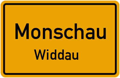 Ortsschild Monschau Widdau