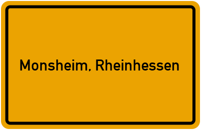 Ortsschild von Gemeinde Monsheim, Rheinhessen in Rheinland-Pfalz