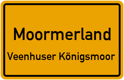 Straßenverzeichnis Moormerland Veenhuser Königsmoor