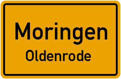 Ortsschild Moringen Oldenrode