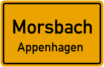 Ortsschild Morsbach Appenhagen