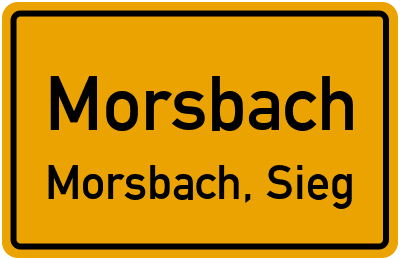 Ortsschild Morsbach Morsbach, Sieg