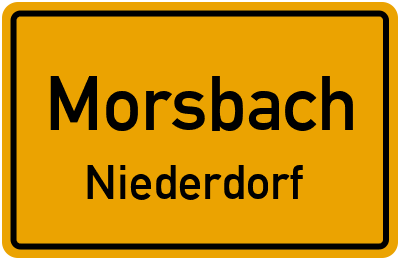Ortsschild Morsbach Niederdorf