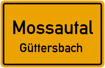 Ortsschild Mossautal Güttersbach