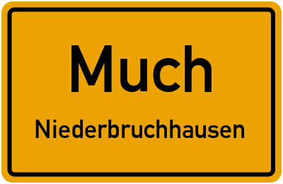 Ortsschild Much Niederbruchhausen