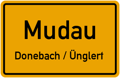 Ortsschild Mudau Donebach / Ünglert