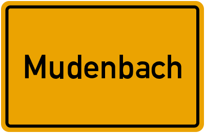 Ortsschild von Gemeinde Mudenbach in Rheinland-Pfalz