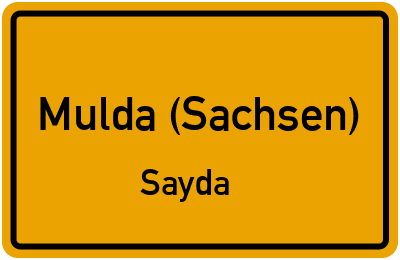 Straßenverzeichnis Mulda (Sachsen) Sayda
