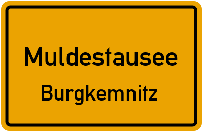 Ortsschild Muldestausee Burgkemnitz