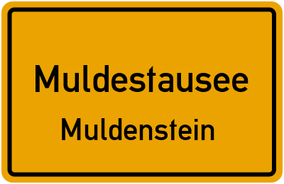 Ortsschild Muldestausee Muldenstein